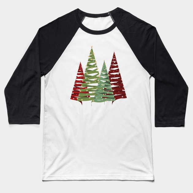 Christmas trees Baseball T-Shirt by Yvonne